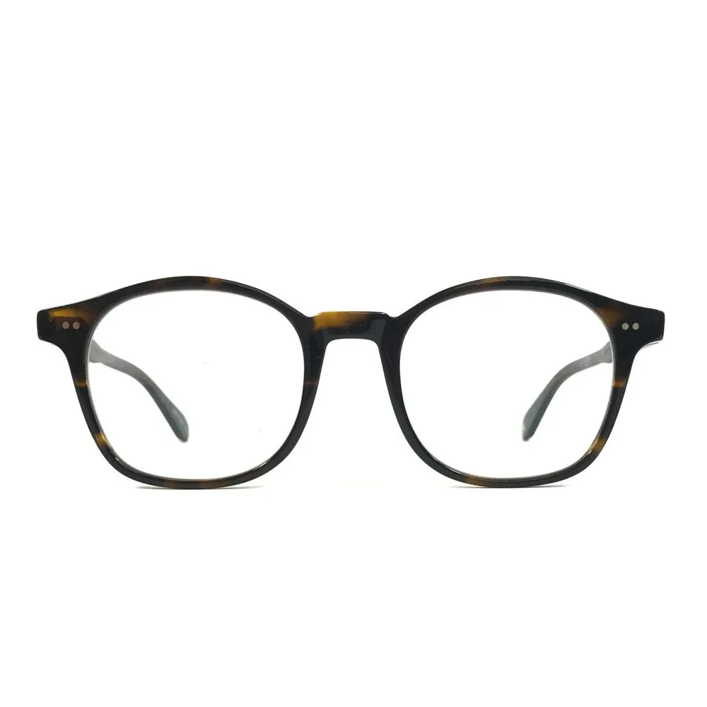 Garrett Leight Eyeglasses Frames RILEY COFT Brown Horn Square Full Rim 48-22-143